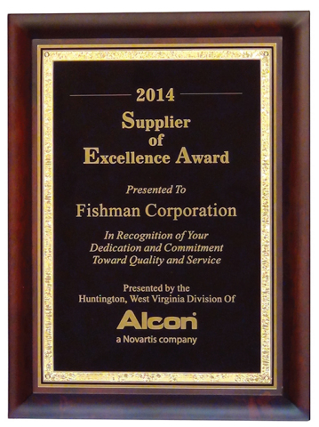 Fishman Corporation 獲選成為2014 Alcon卓越供應商（照片：美國商業資訊）