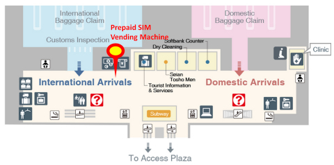 中部国际机场国际入境大厅（二楼）楼层平面图（图示：美国商业资讯） 