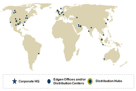 Edgen Group的全球分销网络 （图示：美国商业资讯） 