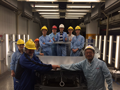 Henkel team with first treated car body after the brownfield conversion