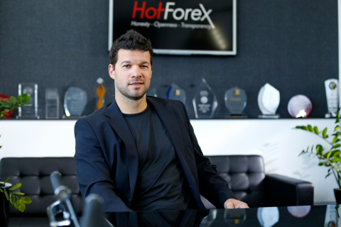 Michael Ballack during his visit at the company's headquarters. Credit: HF Markets Ltd