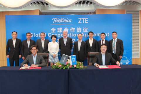 ZTE and Telefonica strengthen partnership with global cooperation agreement (Photo: Business Wire)