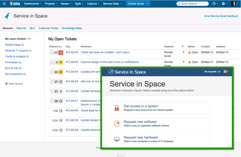 JIRA Service Desk, with an intuitive end user interface and the power of JIRA, provides a modern and flexible service desk experience to boost IT team efficiency and streamline end user requests and engagement. A customizable rules engine automatically applies relevant service-level agreement targets on each new request. SLA priorities are clearly highlighted and automatically triaged, to keep teams focused on priorities and driving forward. (Graphic: Business Wire)
