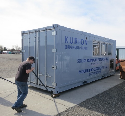 貨櫃是福島第一核電廠使用的Kurion移動處理系統的組成部分（照片：美國商業資訊）。 