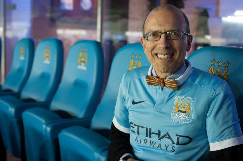 Marshall Gittler at the Eithad Stadium. FXPRIMUS is official Forex Sponsor of Manchester City Football club, one of the most successful Premiership clubs in the UK. (Photo: Business Wire)