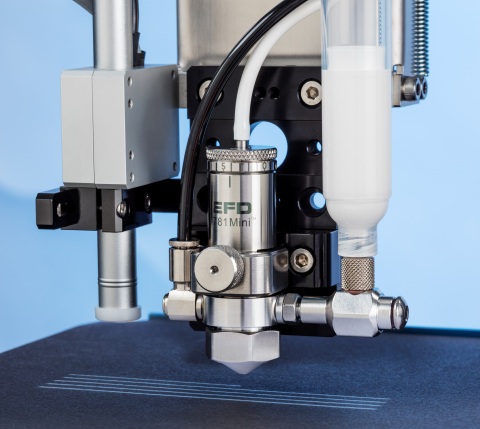 Nordson EFD's new 781Mini spray valve delivers a narrower, more uniform spray pattern than previously possible, with consistent area coverage as small as 1 mm (0.04