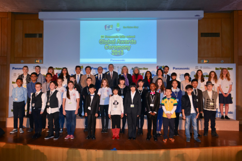Group photo of the winners from the Panasonic Kids School Global Awards Ceremony (Photo: Business Wire)
