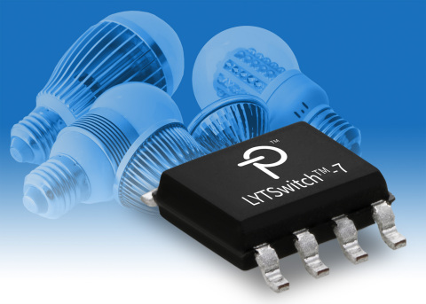 Power Integrations推出的可控硅调光LYTSwitch-7 LED驱动器IC可将BOM元件数减少40% (照片：美国商业资讯) 