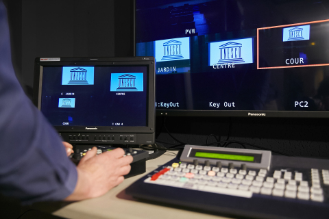 AV equipment installed at the control room of UNESCO Headquarters (Photo: Business Wire)