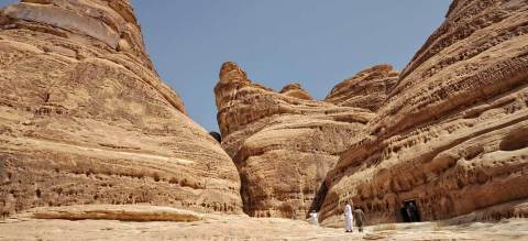 位于Mada'en Saleh 东北部的Athlib 山的岩层构造（网页）/ SaudiTourism.sa （照片：ME NewsWire）