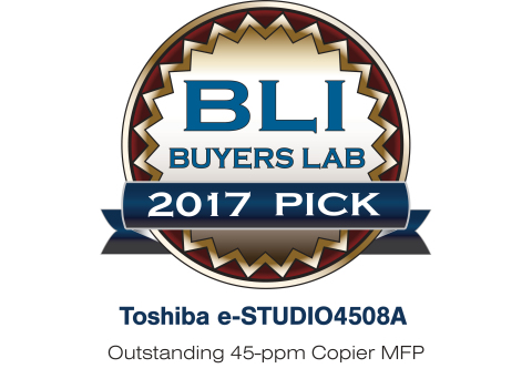 Toshiba Tec Corporation announces that its e-STUDIO4508A has earned Keypoint Intelligence - Buyers Lab's Summer 2017 Pick. (Graphic: Business Wire) 