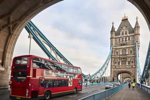 Shell and bio-bean announce that together they are helping to power some of London's buses using a biofuel made partly from waste coffee grounds (Photo: Business Wire)