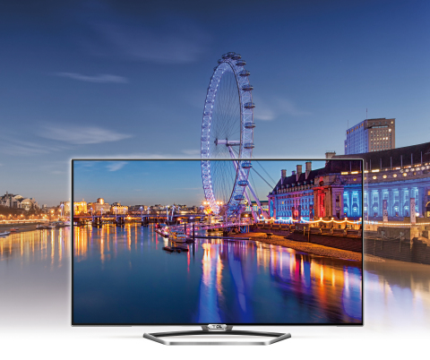 TCL新推出的搭載量子點色彩技術的55英寸4K電視（照片：美國商業資訊） 