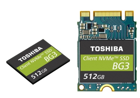 東芝記憶體公司：採用64層3D快閃記憶體的單一封裝NVMe(TM)用戶端SSD（照片：美國商業資訊） 