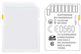 东芝：面向商业产品开发者推出的搭载嵌入式无线局域网通信功能的SDHC存储卡（照片：美国商业资讯）