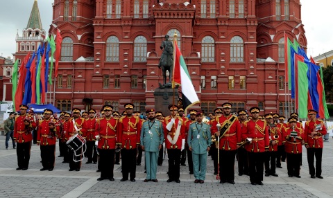 The Abu Dhabi Police Band in Moscow during its daily show (Photo: Business Wire)