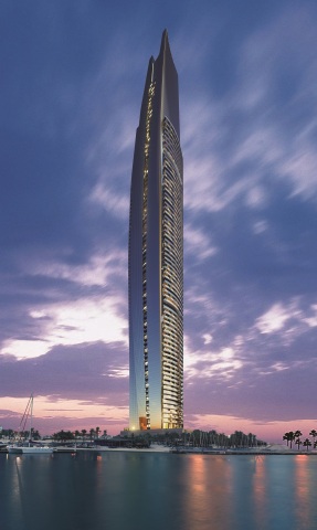 The iconic and imposing DAMAC Heights in Dubai Marina (Photo: Business Wire) 