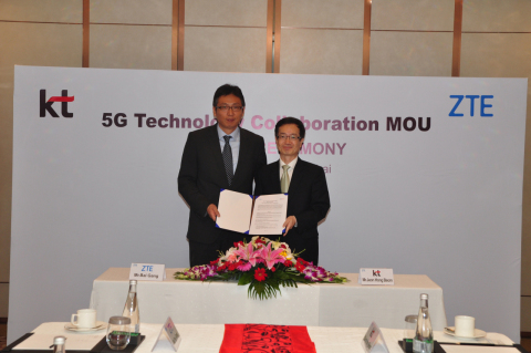 中興通訊和韓國電信在韓國簽署5G策略性合作夥伴協定（照片：美國商業資訊） 