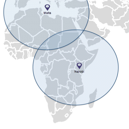 Effective Ranges from Nairobi & Malta (Graphic: Business Wire)
