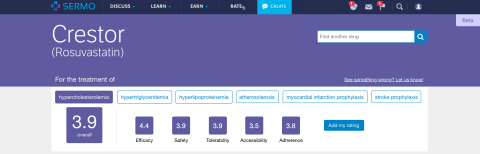 SERMO Unveils First Global Physician-to-Physician Drug Ratings Tool (Graphic: Business Wire)