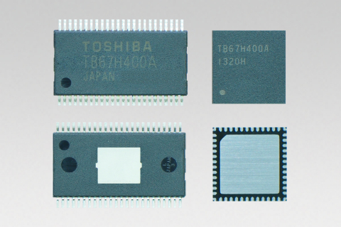 東芝的2通道直流有刷馬達驅動器積體電路TB67H400A，左邊為HTSSOP48封裝，右邊為QFN48封裝（照片：美國商業資訊） 