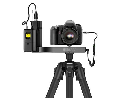 Leo:Users:Leo:Documents:IK:产品图片:官网图片:iKlip AV:iKlip_AV_front_cable_iLine_tripod_x_DSLR.jpg