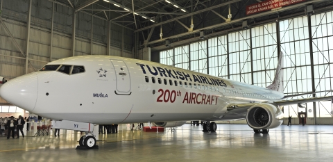 土耳其航空第200架飞机（波音737-900）（照片：美国商业资讯）