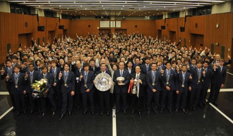 The debriefing session at the headquarter of Panasonic Corporation on December 15, 2014 (Photo: Business Wire)
