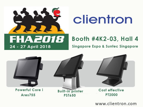 Clientron to introduce its latest POS terminals at FHA 2018 (Graphic: Business Wire)
