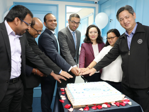 Adeeb Ahamed, MD, LuLu Financial Group along with Surendran Amittathody, VP-APAC, LuLu Financial Group, Priscilla Law, Head of Financial Services, Invest Hong Kong, Rajiv Raipancholla, CEO, Orient Exchange and officials from the Philippines Consulate General, Hong Kong during the opening of the LuLu Financial Group’s Hong Kong head office at Hankow Centre in Kowloon (Photo: AETOSWire).