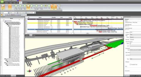 Synchro 4D construction modeling of Crossrail Station. Image courtesy of Bentley Systems