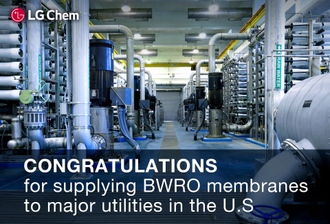 LG Chem (KRX: 051910), supplier of the full line of NanoH2O reverse osmosis (RO) membranes, has been awarded contracts to supply Brackish Water (BW) RO membranes to major utilities in the U.S: A contract to supply replacement membranes to the Silicon Valley Advanced Water Purification Center, a contract to supply 3,170 energy saving BW ES elements to the Ground Water Replenishment System in the Orange County Water District and a replacement bid for the Edward C. Little Water Recycling Facility in the West Basin Municipal Water District following a successful on-site trial last year. (Photo: Business Wire)