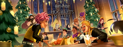 《哈利•波特：霍格沃茨之谜》邀请玩家为魔法世界的圣诞节装饰大厅（图示：美国商业资讯）