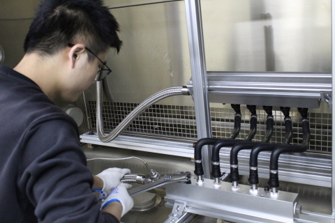 Fluid transfer system component testing at Smithers Rapra’s new Suzhou product testing lab (Photo: Business Wire)