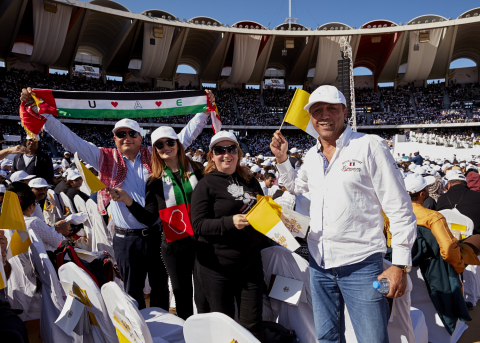 Pope Francis Delivers Historic Mass for 180,000 Catholics in The United Arab Emirates (Photo: AETOSWire)