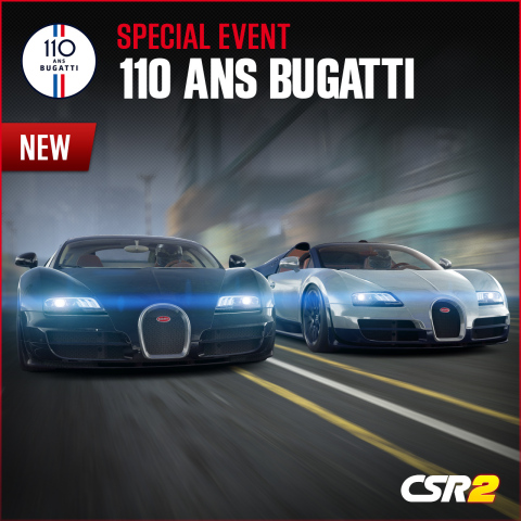 Zynga以特別的《CSR Racing 2》系列活動慶祝布加迪110週年（照片：美國商業資訊）