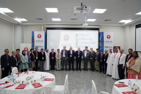 Participants in the ‘3rd Port City Universities Summit’ at the American University of Ras Al Khaimah (Photo: AETOSWire)