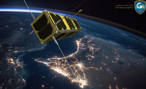 电脑生成的MeznSat在阿联酋上空轨道预测图（照片：AETOSWire）