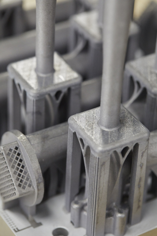 3D列印的格狀航空鋁件，在Concept Laser M2 UP1 3D印表機上使用雷射粉末床熔融成型技術製作。（照片：美國商業資訊） 