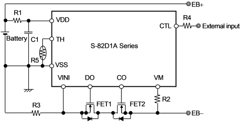 Figure: Example of protection circuit using the S-82D1A Series (Graphic: Business Wire)