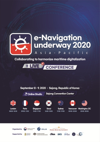 韩国海洋水产部(MOF)将于9月8日至9日举办虚拟e-Navigation Underway大会(ENUW)，主题为“合作协调海事数字化”。大会将通过虚拟平台举行，并由丹麦海事局(DMA)和国际航标协会(IALA)协办。（图示：美国商业资讯）

