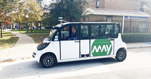 May Mobility选择Velodyne Lidar作为其整个不断壮大的自动驾驶班车车队的远程环视激光雷达传感器提供商。（照片：May Mobility） 