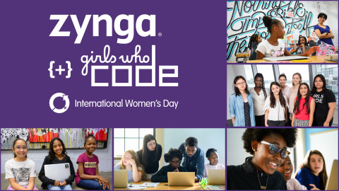 Zynga与Girls Who Code合作，帮助提高对科技界女性的认识和支持（照片：美国商业资讯） 