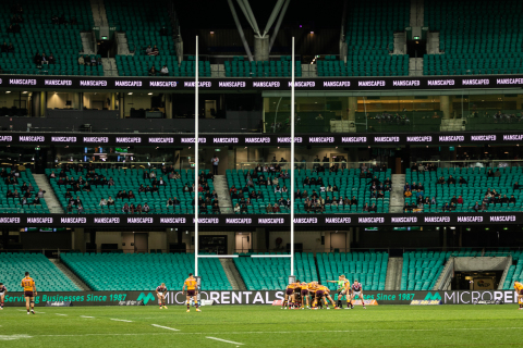 The Roosters’ home turf, Sydney Cricket Ground, is located on the doorstep of Australia's most vibrant harbor city and central business district. MANSCAPED’s tri-level logo representation adds a little added flair.(Photo: Business Wire)