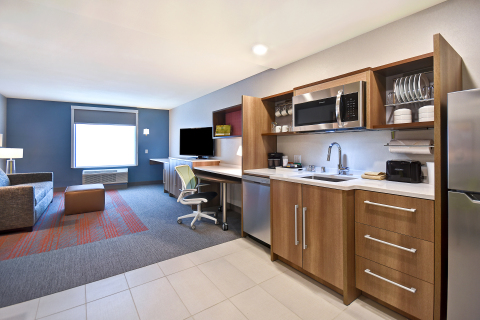 Home2 Suites by Hilton Las Vegas Convention Center - Living and Kitchen Area (Photo: Business Wire)