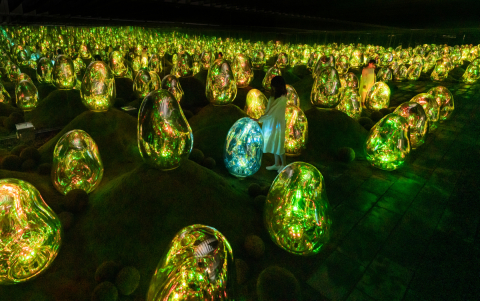 teamLab，2020，Interactive Digital Installation，Endless，音效：Hideaki Takahashi（照片：美国商业资讯） 