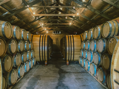 Barrels of Neldner Road single-vineyard wines, which are being offered as individual NFTs on OpenSea. Visit www.neldnerroad.com.au. (Photo: Business Wire)