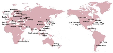 The 48 major cities across the world ranked by Mori Memorial Foundation’s GPCI-2021 Report (Graphic: Business Wire)