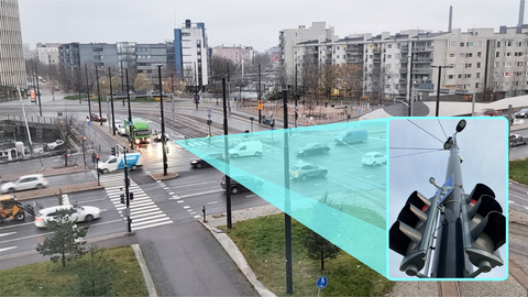 Velodyne Lidar announced its Intelligent Infrastructure Solution was deployed in Helsinki, Finland to collect traffic data and improve roadway safety. The solution, which combines Velodyne’s award-winning lidar sensors and Bluecity’s AI software, was used to monitor traffic flow at three intersections in the vibrant Jätkäsaari section of Helsinki. Test site 2: Jätkäsaarenlaituri – Mechelininkatu – Tullaajankuja – Hietalahdenranta (Helsinki, Finland). (Graphic: Nodeon Finland)