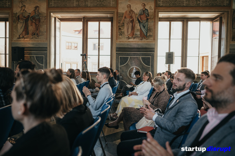 Audience reacts during the Sustainable Future Conference in Prague, Czech Republic, hosted by Startup Disrupt. (Photo Credit: Startup Disrupt)